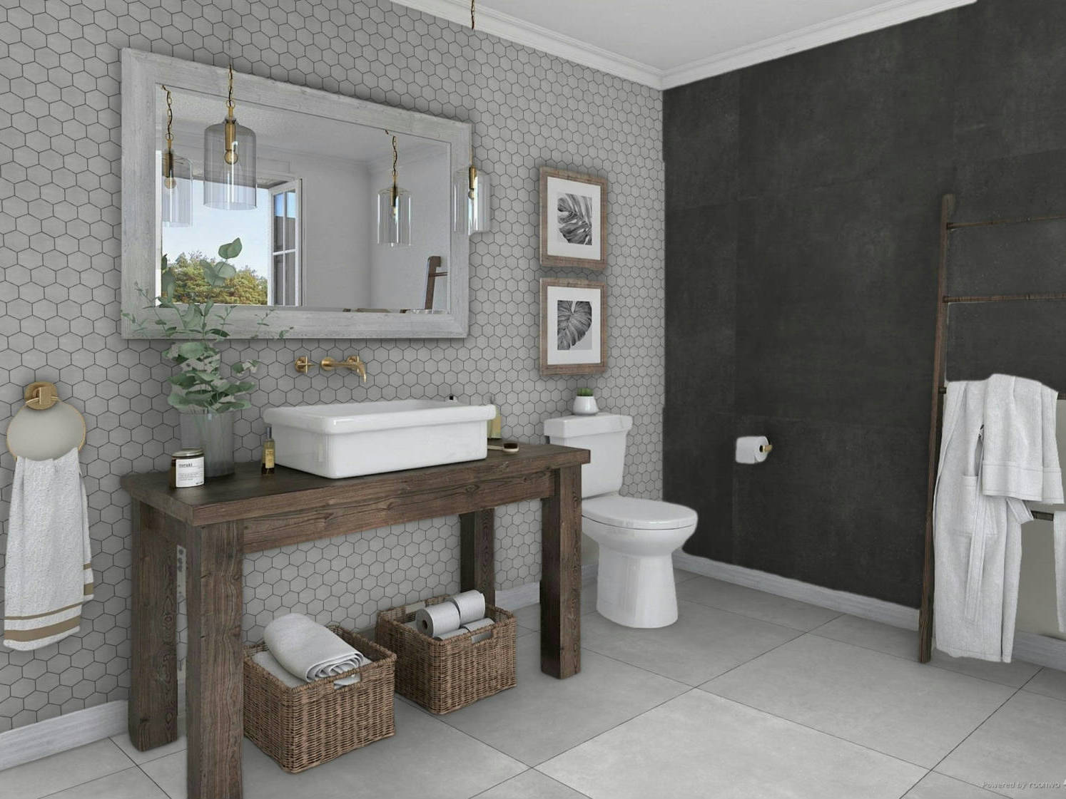 Ashland Grey 36x36 and 3x3 Mosaic | Matteo Kitchens