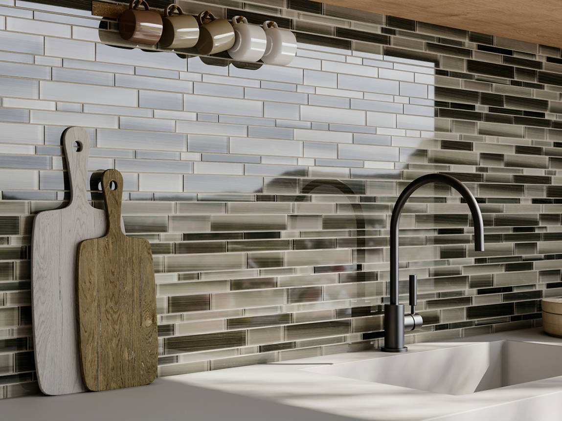 Bliss Fusion Clay Random Glossy Mosaic 2  | Matteo Kitchens