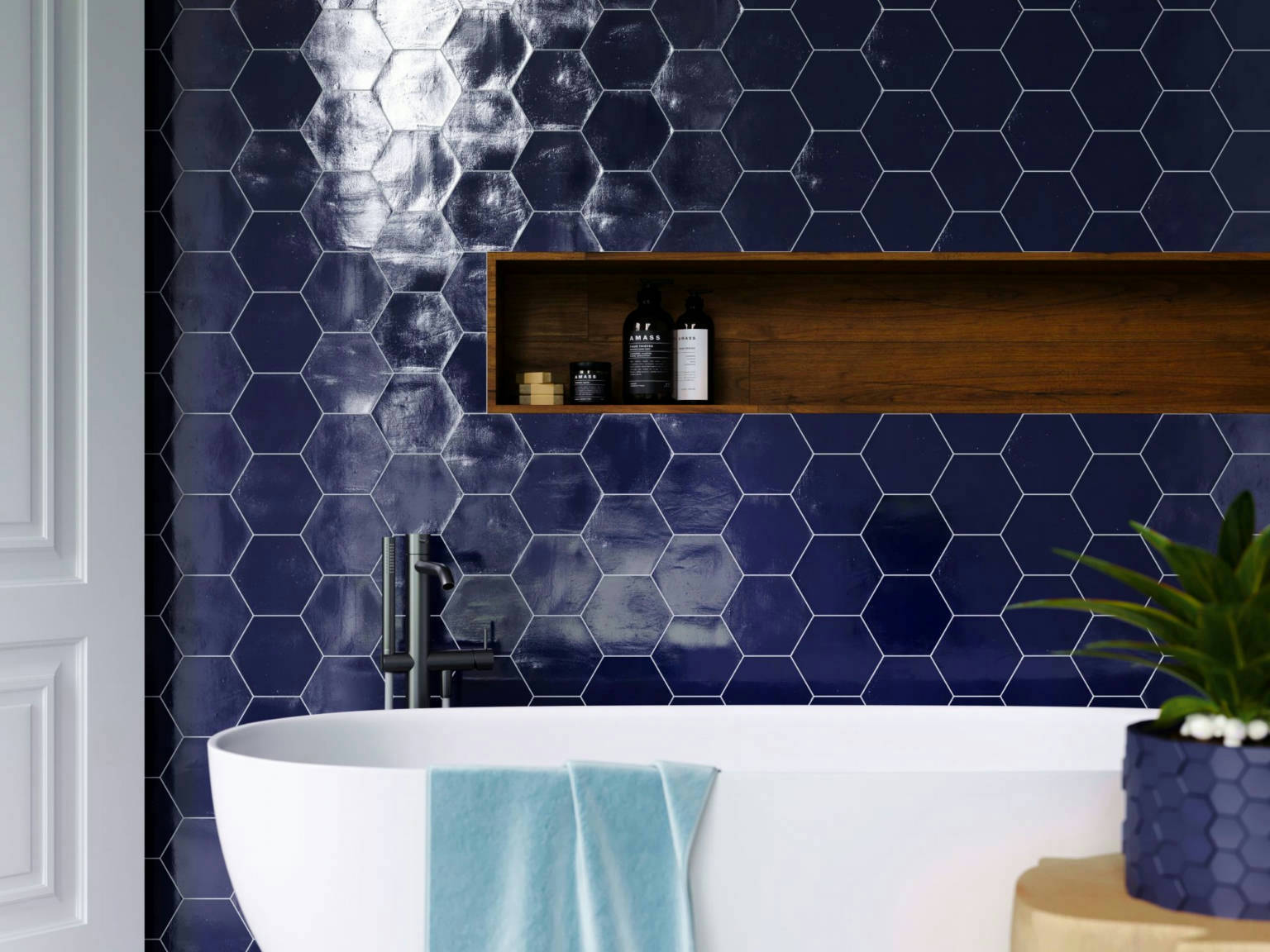 Ronda 5.5X6.3” Cobalt Hexagon | Matteo Kitchens