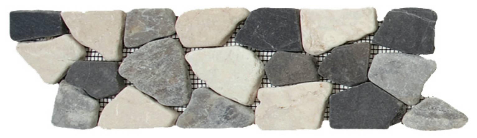 White/Grey/Black Opus Mosaic Interlocking Border | Matteo Kitchens