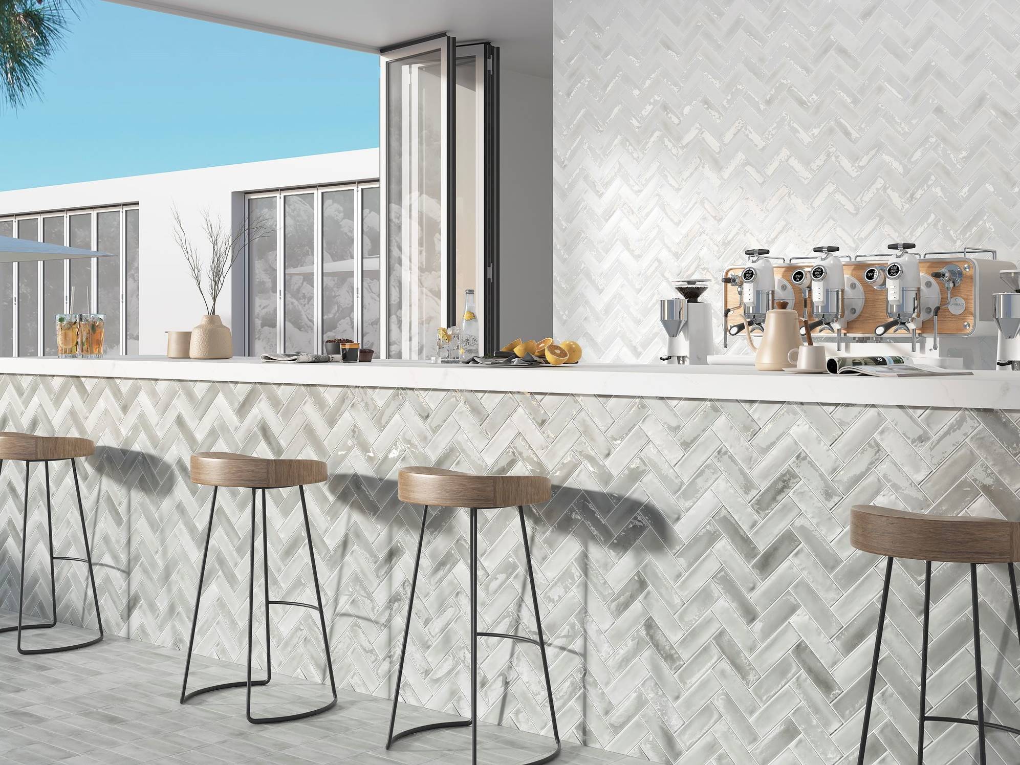 Aruba Silver and White - Matt & Gloss 2x6 | Matteo Kitchens