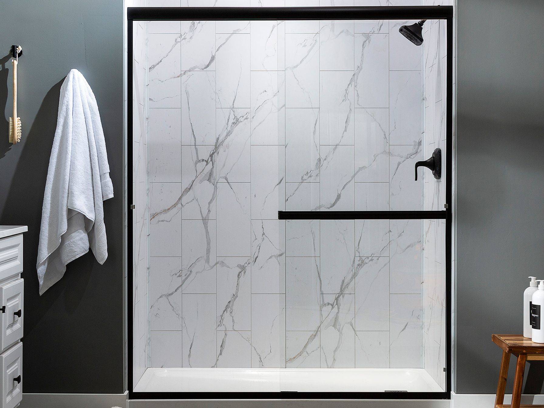 Carrara Marble Shower Wall Kit 32x60x78 | Matteo Kitchens