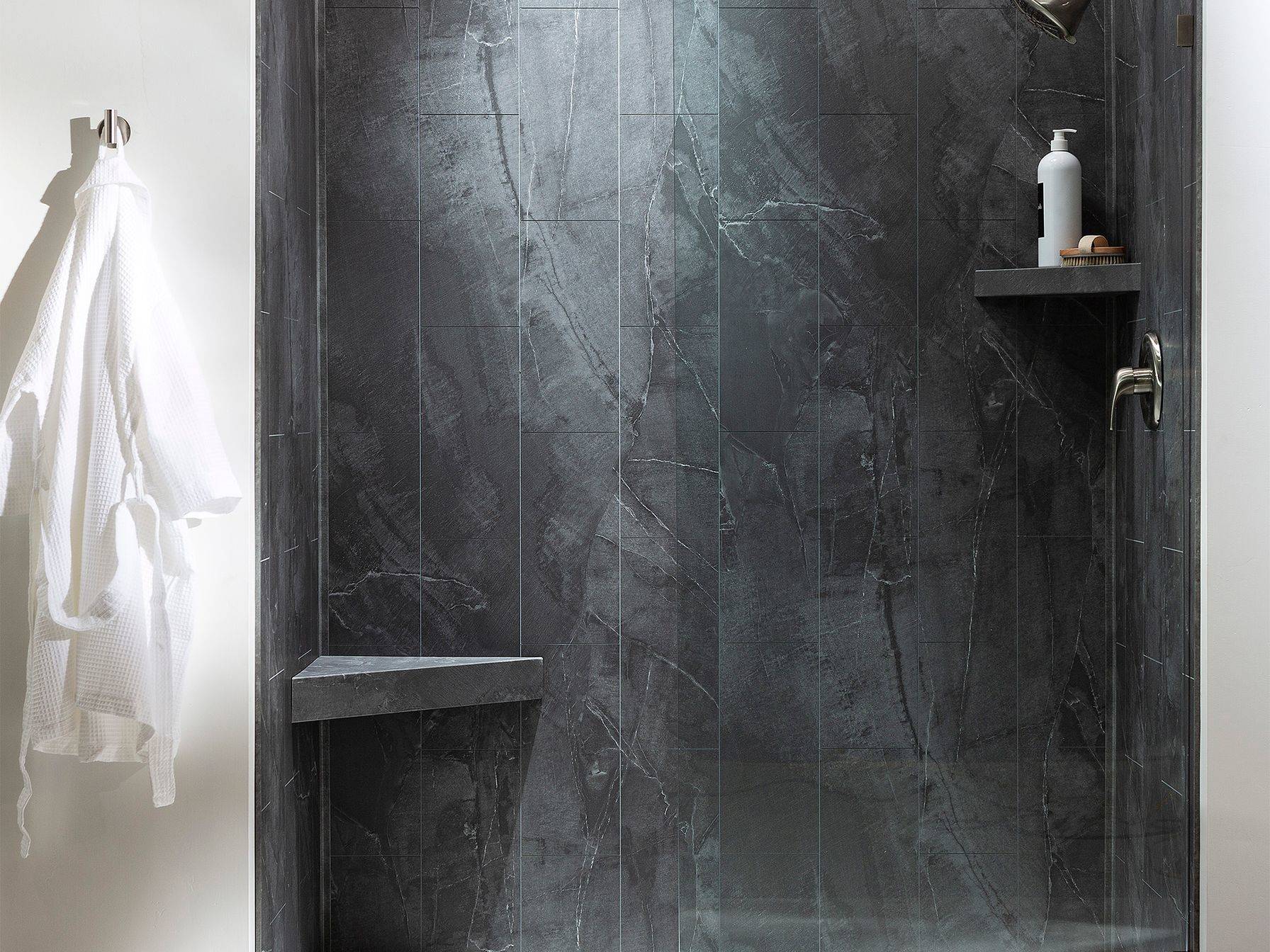 Cracked Slate Shower Wall Kit 32x60x78 | Matteo Kitchens