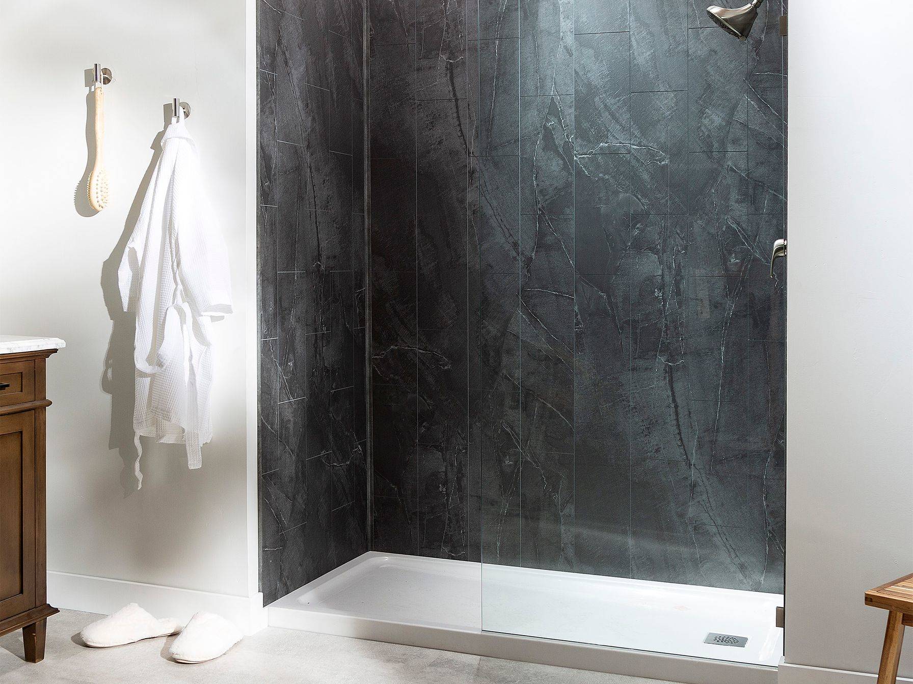 Cracked Slate Shower Wall Kit 36x36x78 | Matteo Kitchens