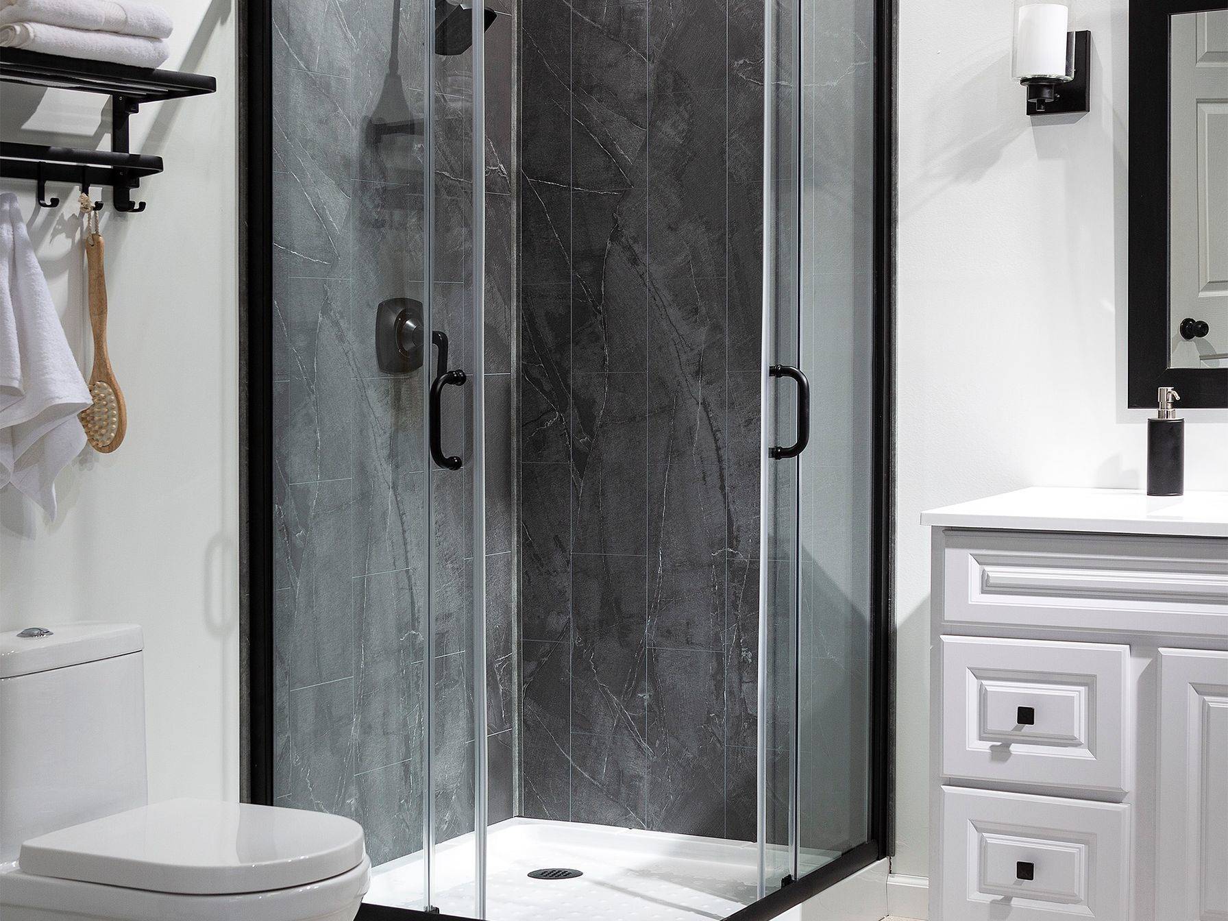 Cracked Slate Shower Wall Kit 36x60x78 | Matteo Kitchens