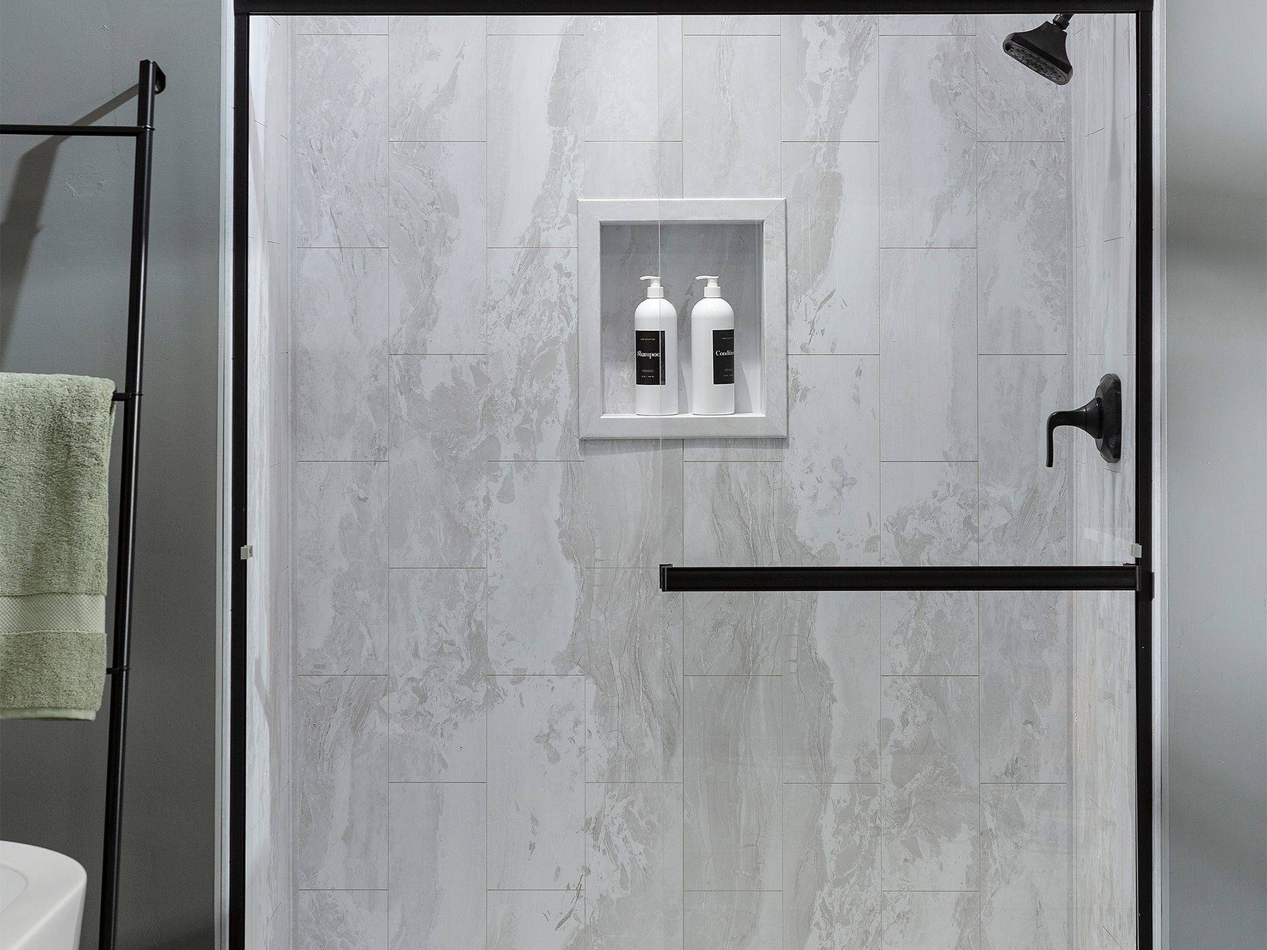 Iced Pewter Shower Wall Kit 36x36x78 | Matteo Kitchens