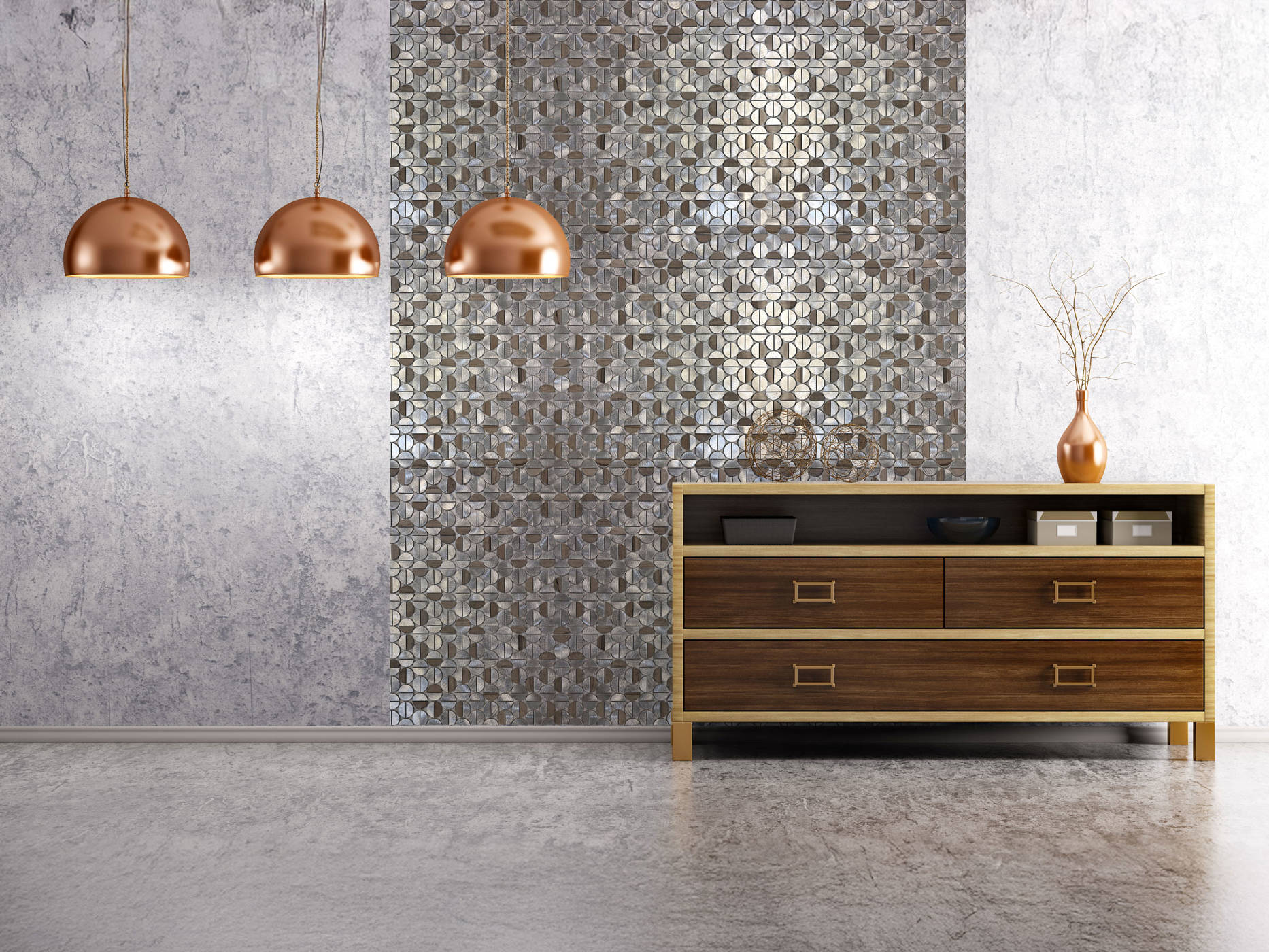 Aluminum & Marble Semi Circle Silver Brown 2 | Matteo Kitchens