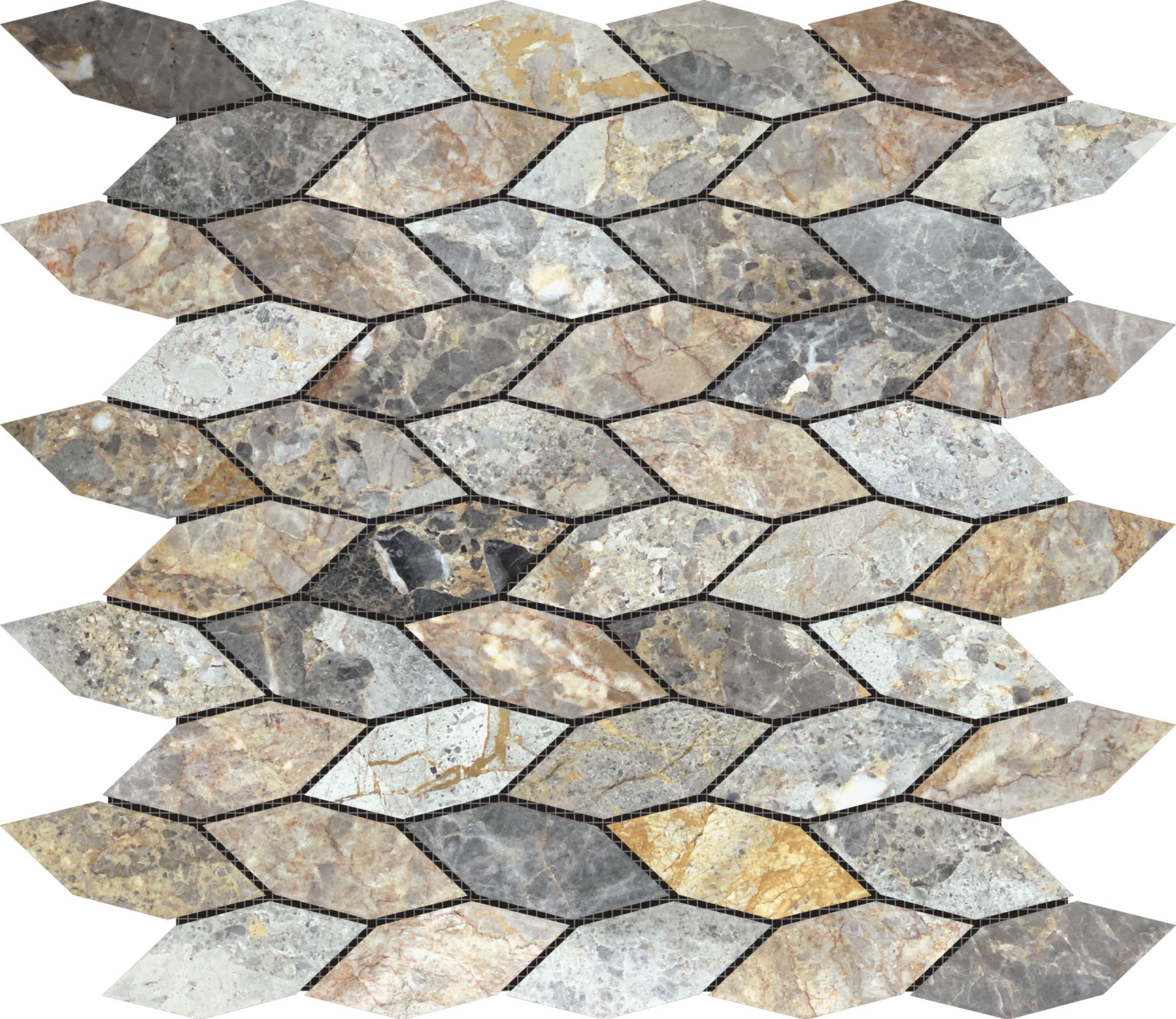 Elongated Hexagon Royal Vein "Leaves" Mosaic | Matteo Kitchens