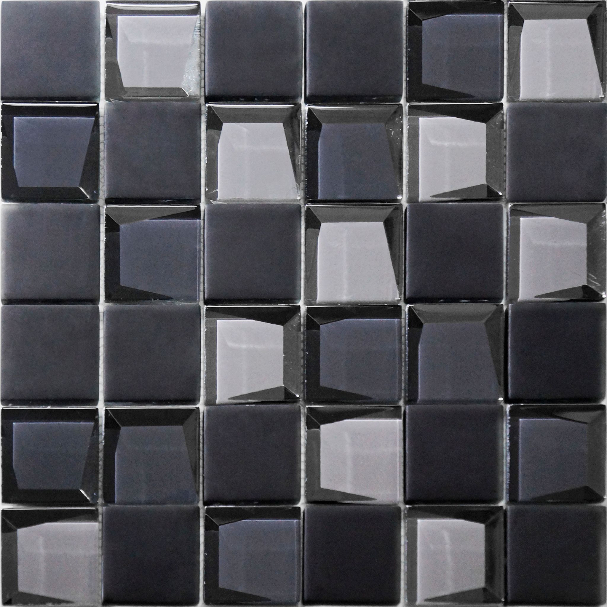 Glass 2"x2" Grey Mix Mosaic | Matteo Kitchens