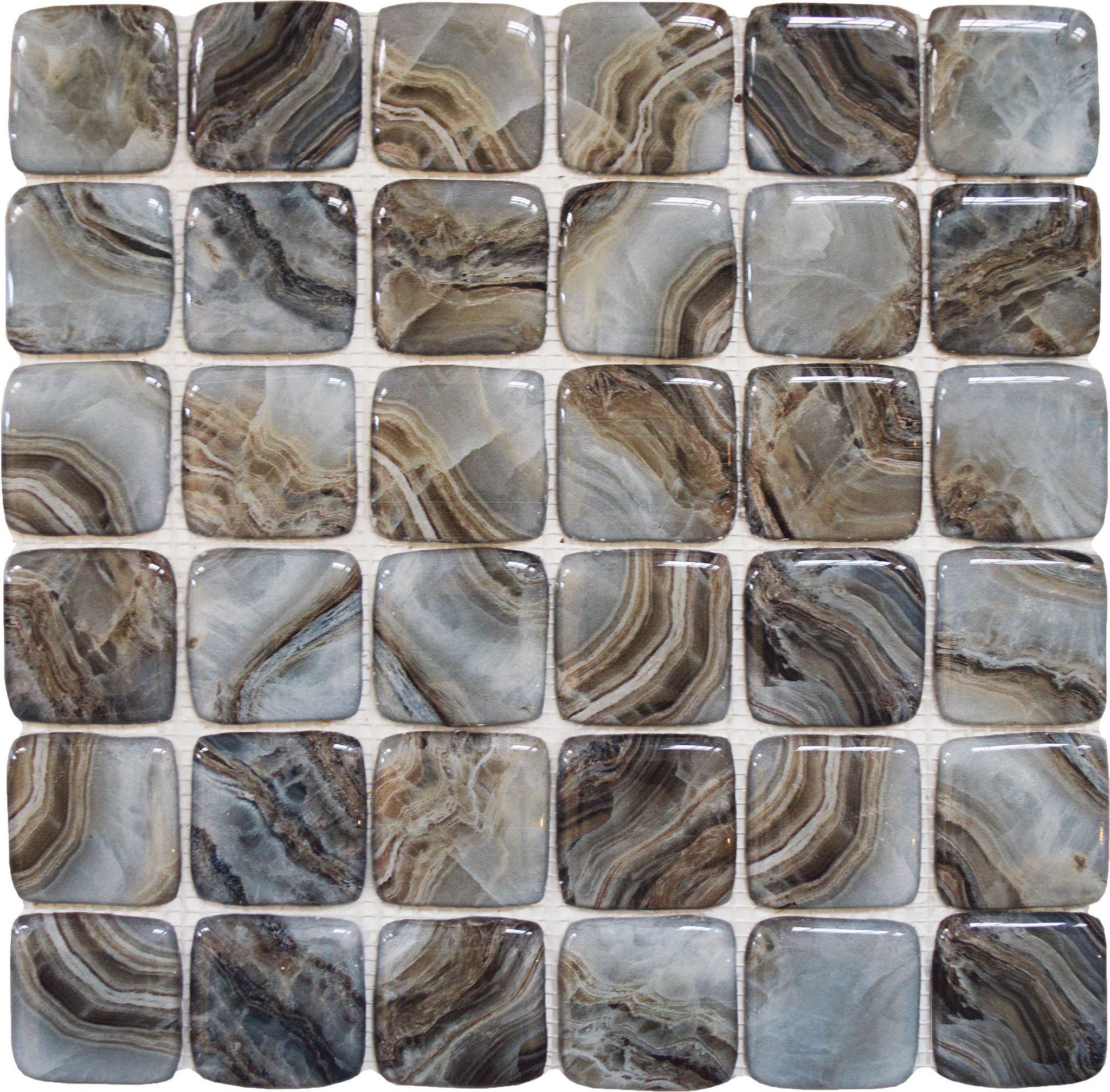 Glass Square Grey Beige Mix Marble Pattern Mix Mosaic | Matteo Kitchens