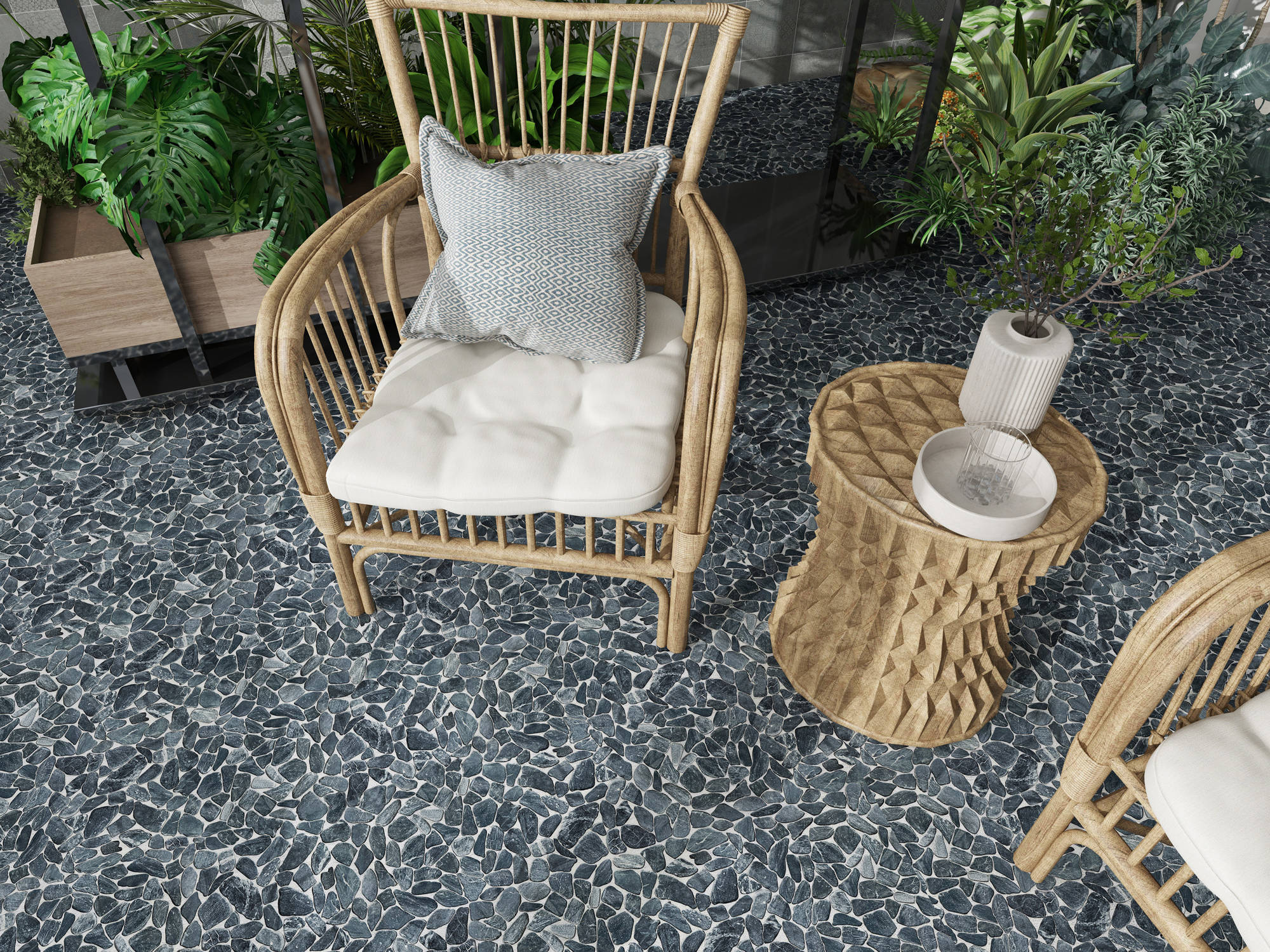 Mini Opus Matte Grey Mix Marble Stone Interlocking | Matteo Kitchens