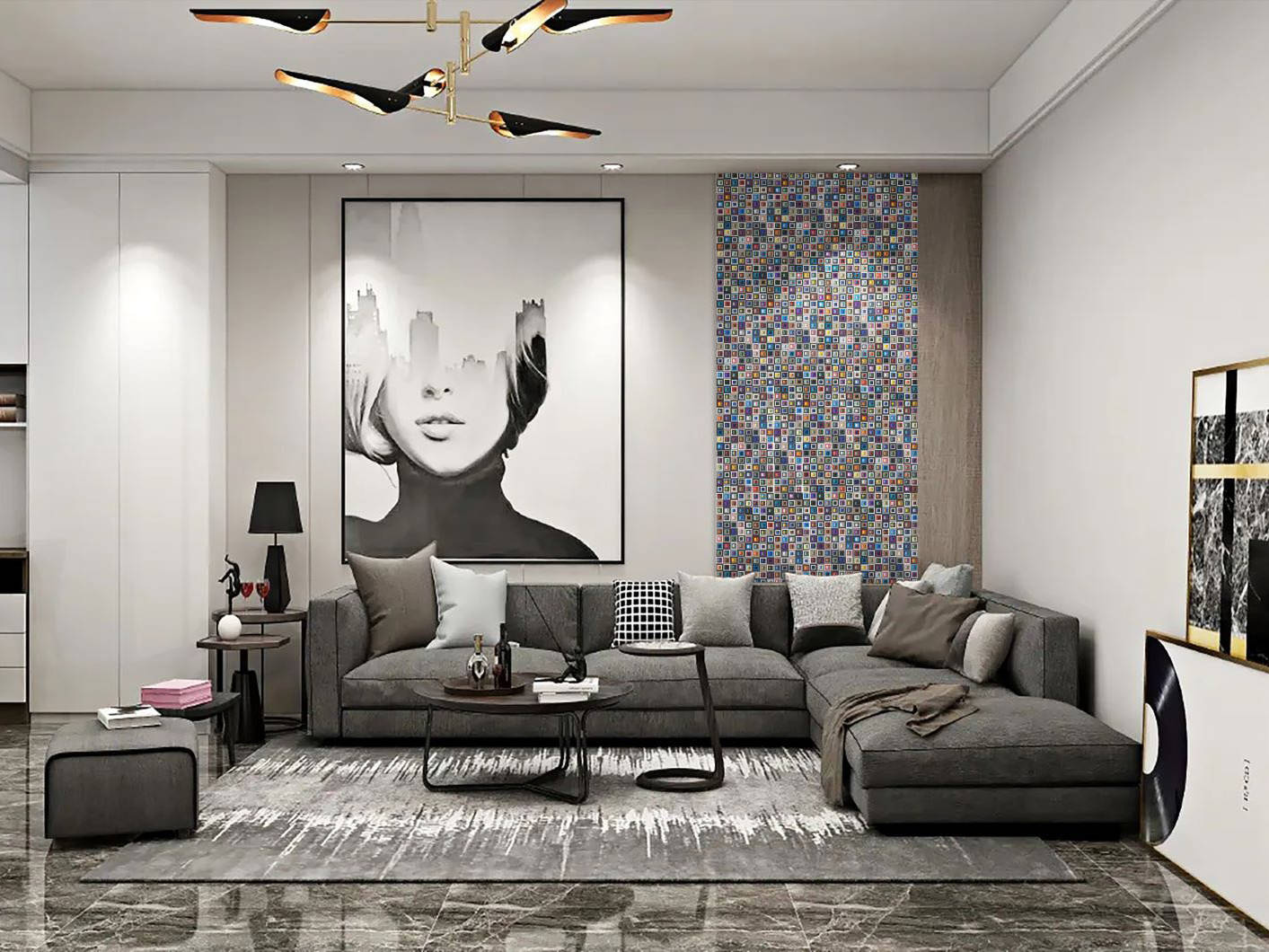 Multicolor Square Mix Glass Resin Mosaic | Matteo Kitchens