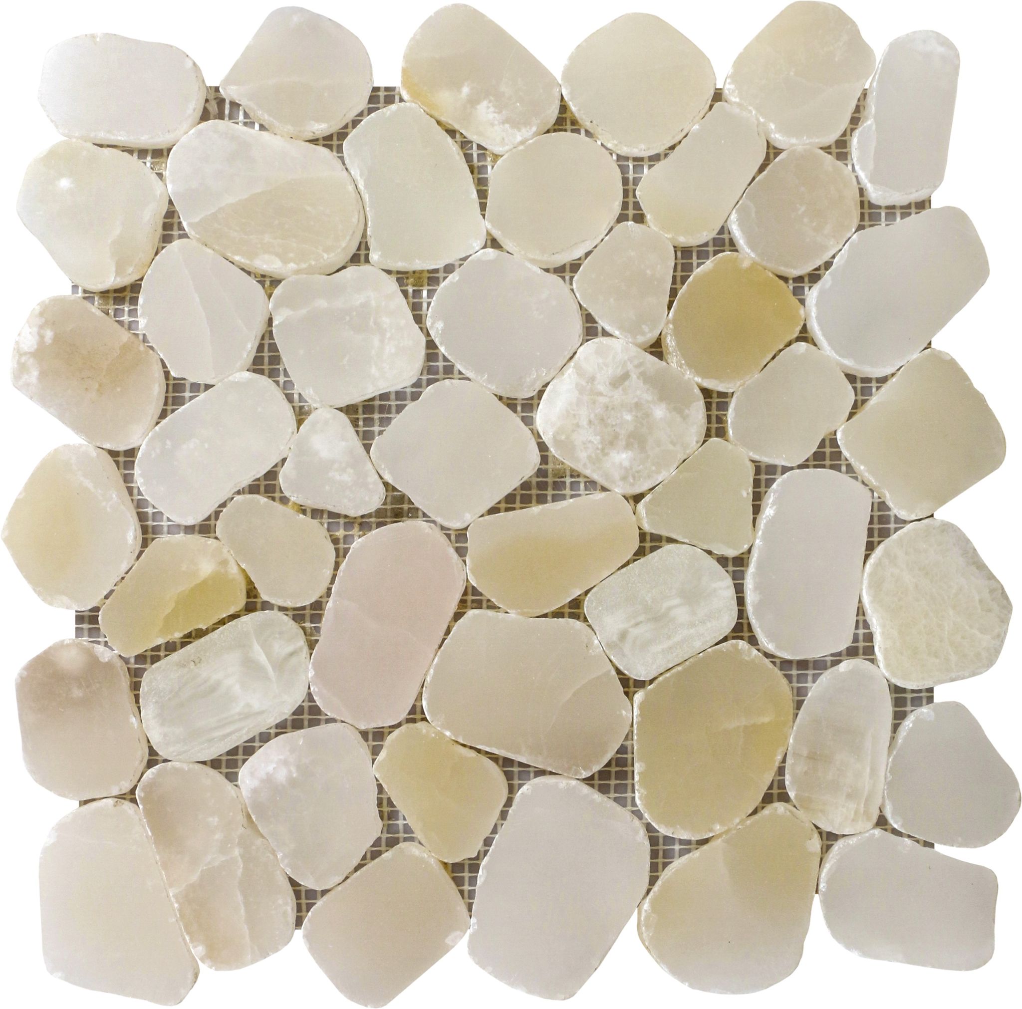 Onyx Light Beige Pebble Mosaic 12"x12" | Matteo Kitchens