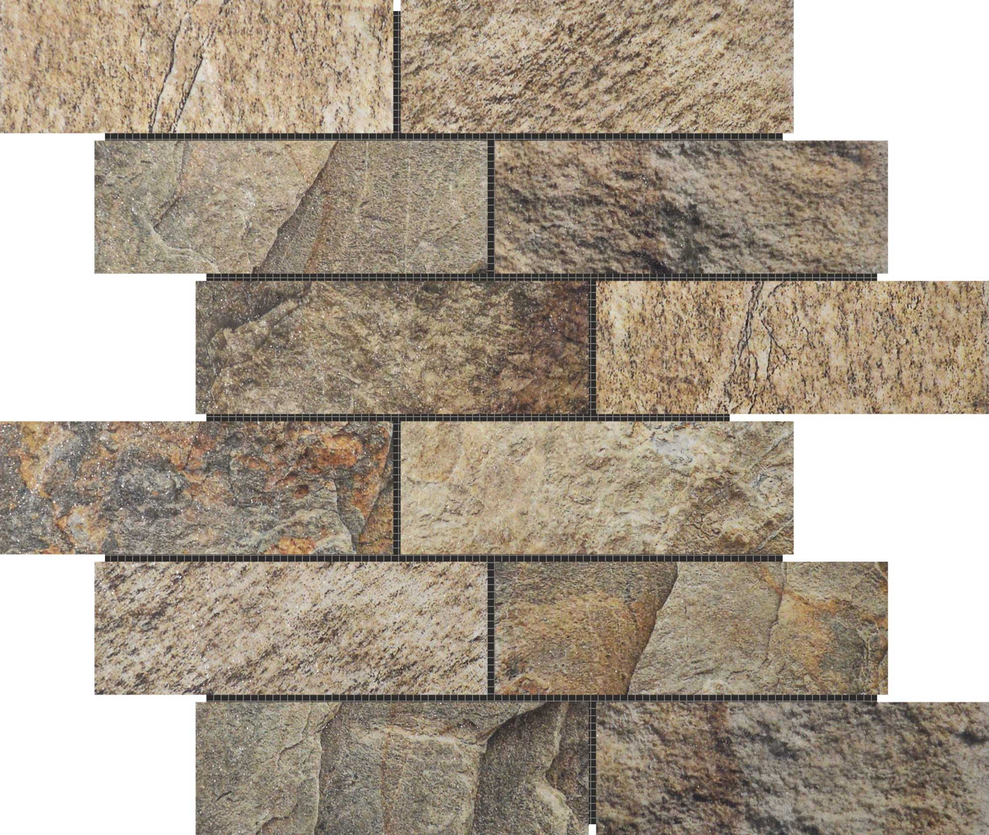 Slate Stone Beige Glazed Ceramic 2"x6" Brick | Matteo Kitchens