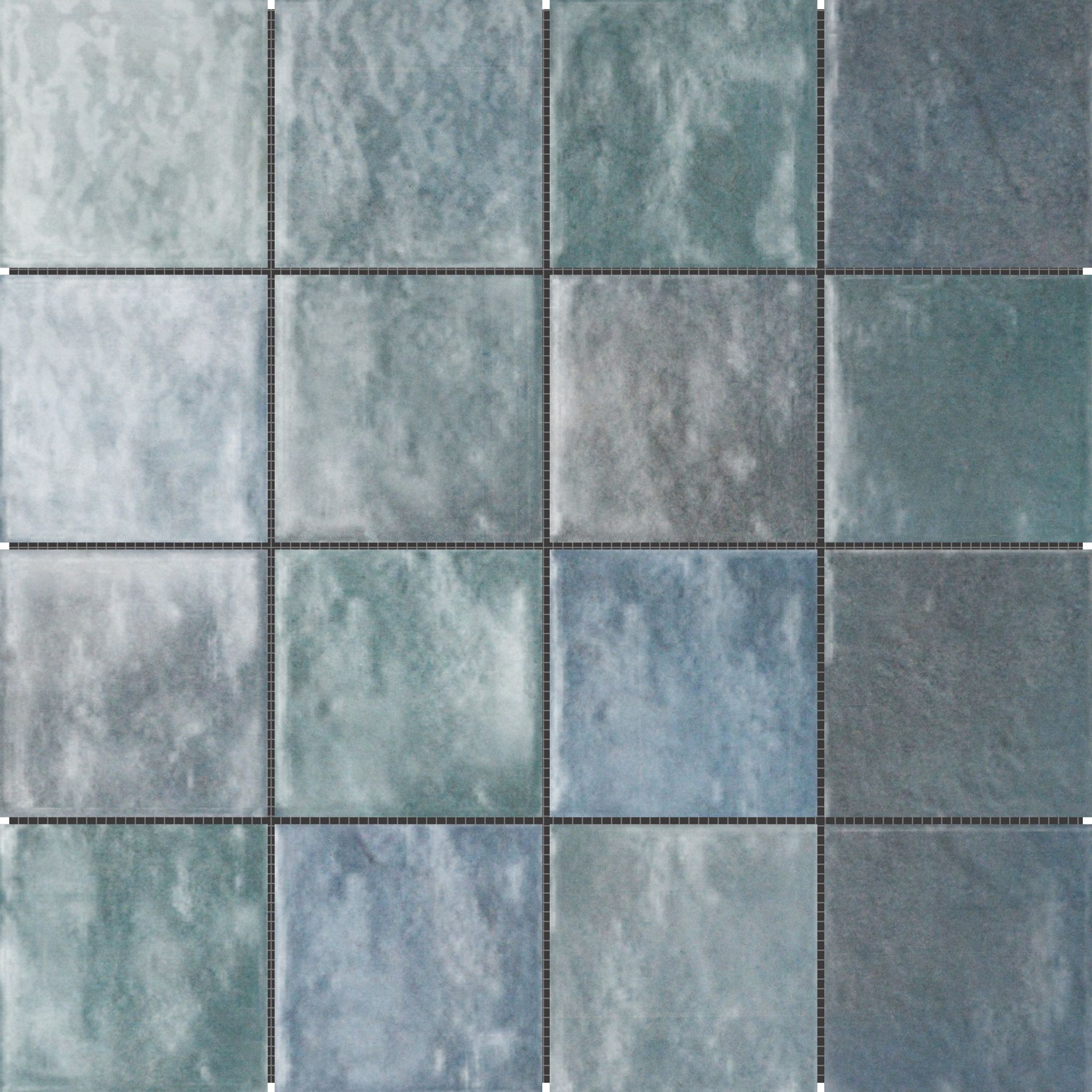 Zellige Glazed Ceramic Soft Blue Mix 3"x3" Mosaic | Matteo Kitchens