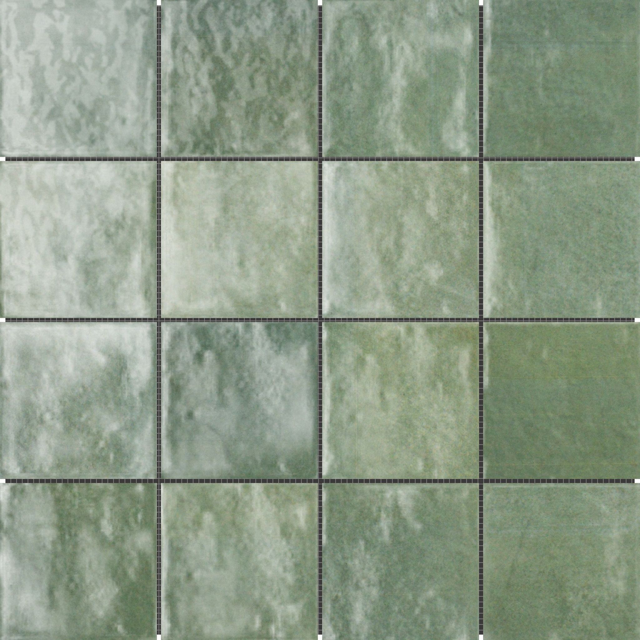 Zellige Glazed Ceramic Soft Green Mix 3"x3" | Matteo Kitchens