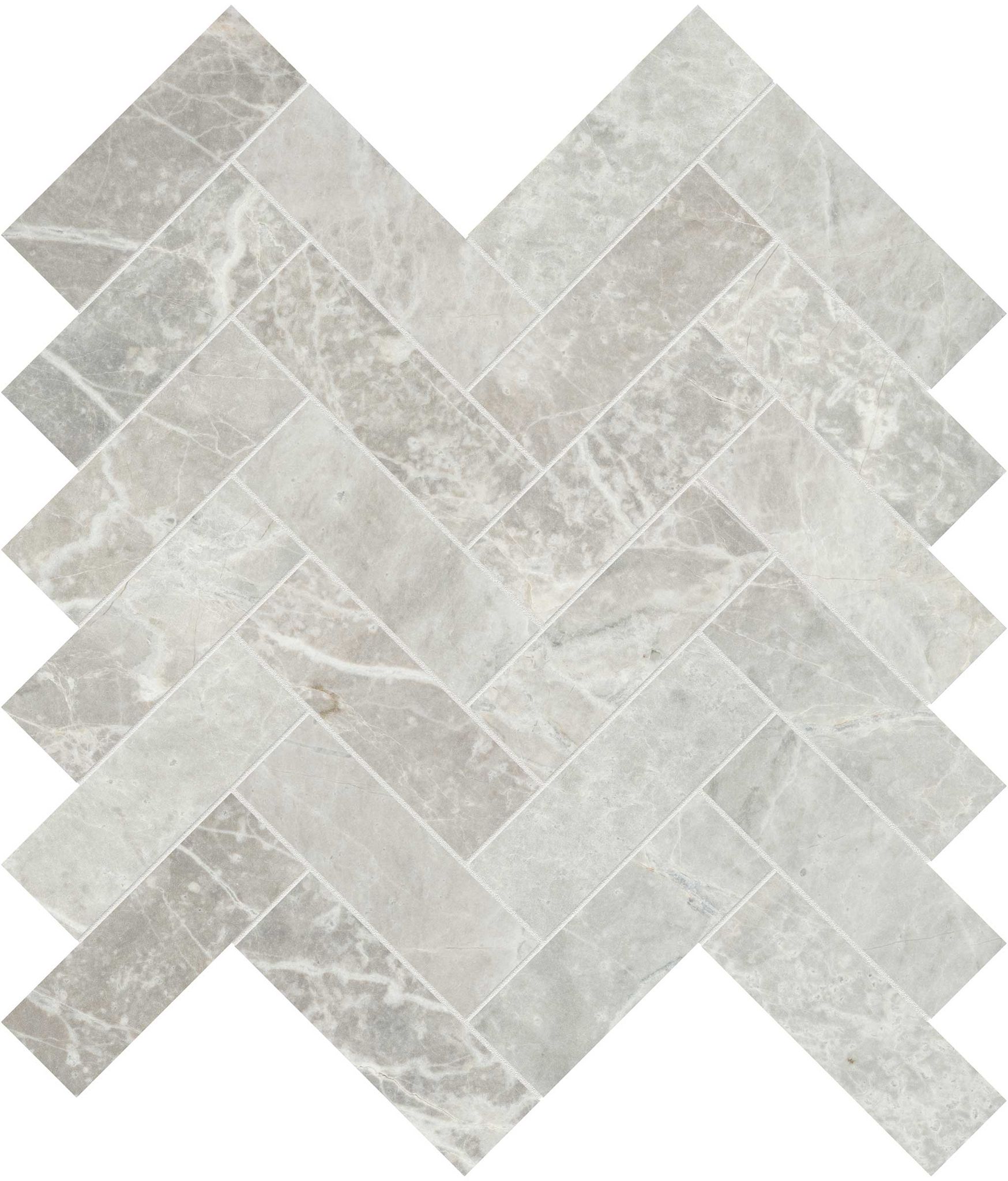 Apollo Argento 1.25x4 Herringbone Mosaic | Matteo Kitchens