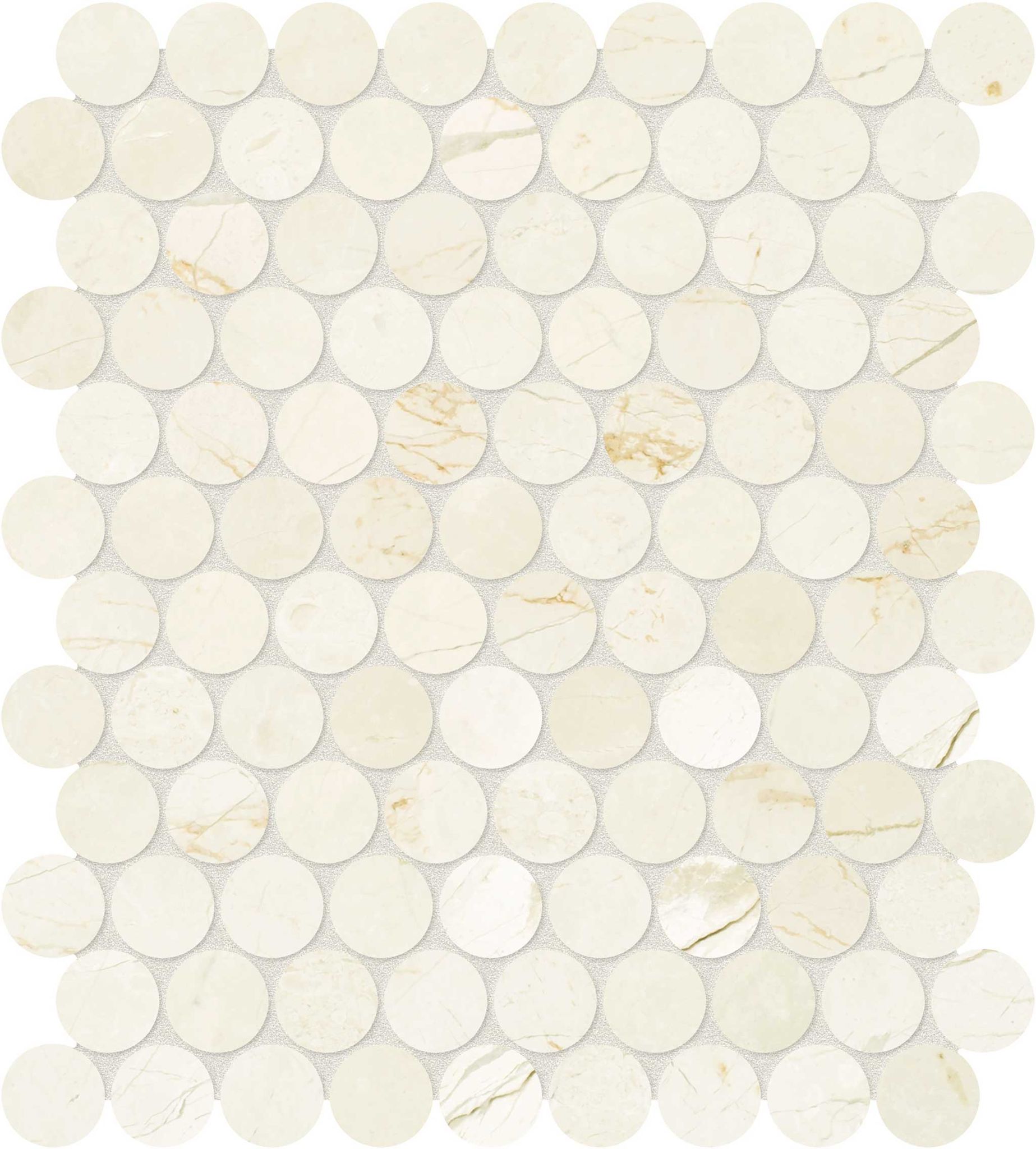 Avorio Crema 1.25 Penny Round Mosaic | Matteo Kitchens