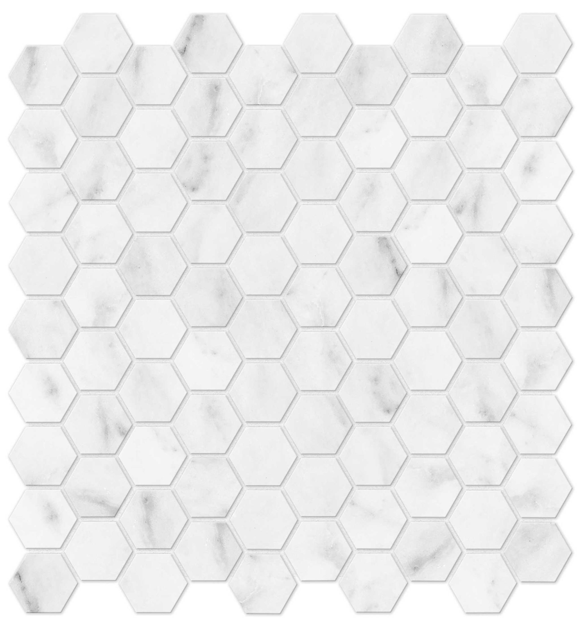 Bianco Venatino 1.25 Polished Hexagon Mosaic | Matteo Kitchens