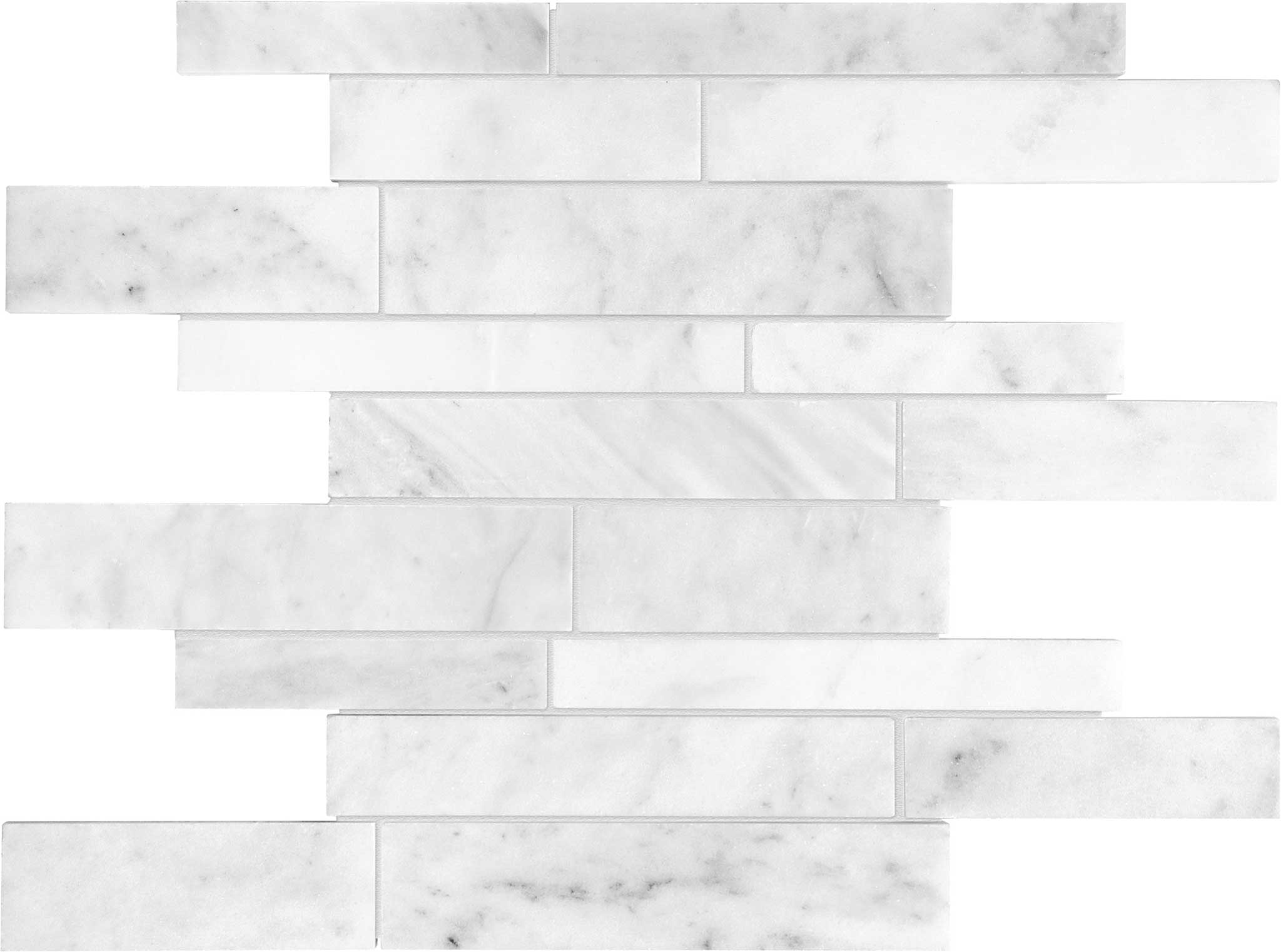 Bianco Venatino Random Strip Honed Mosaic | Matteo Kitchens