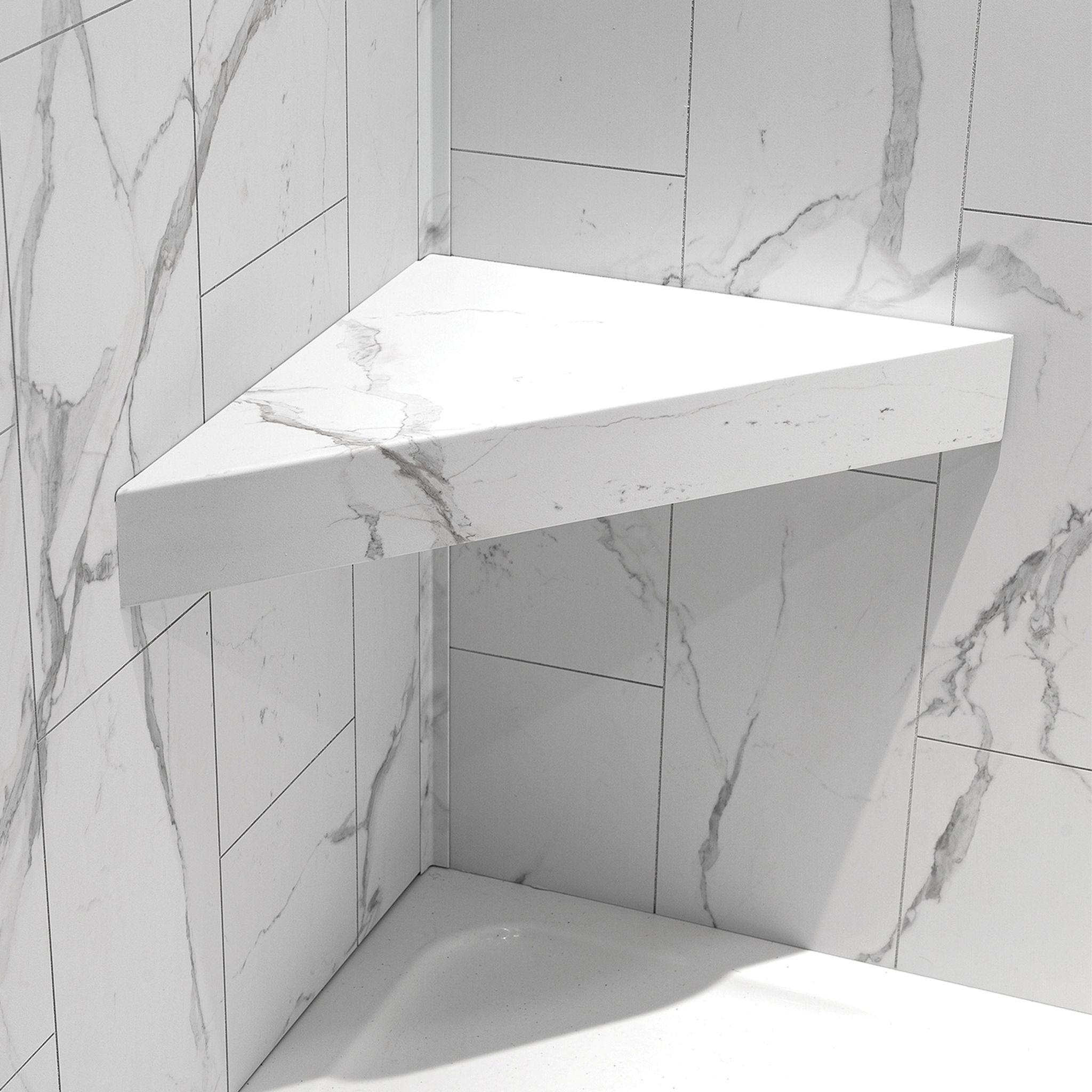 Carrara Marble Shower Bench 26x18.63x3 | Matteo Kitchens