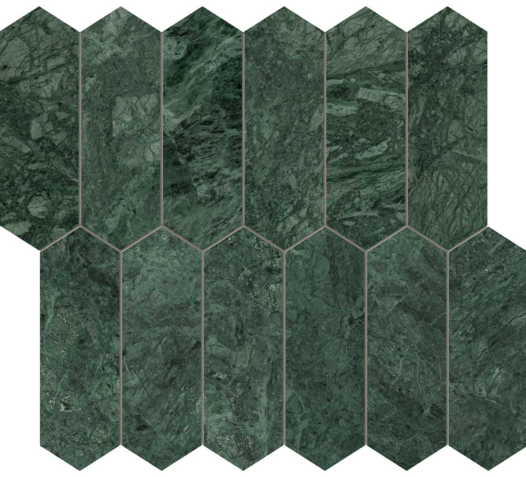 Diosa Verde 2x6 Picket Mosaic | Matteo Kitchens