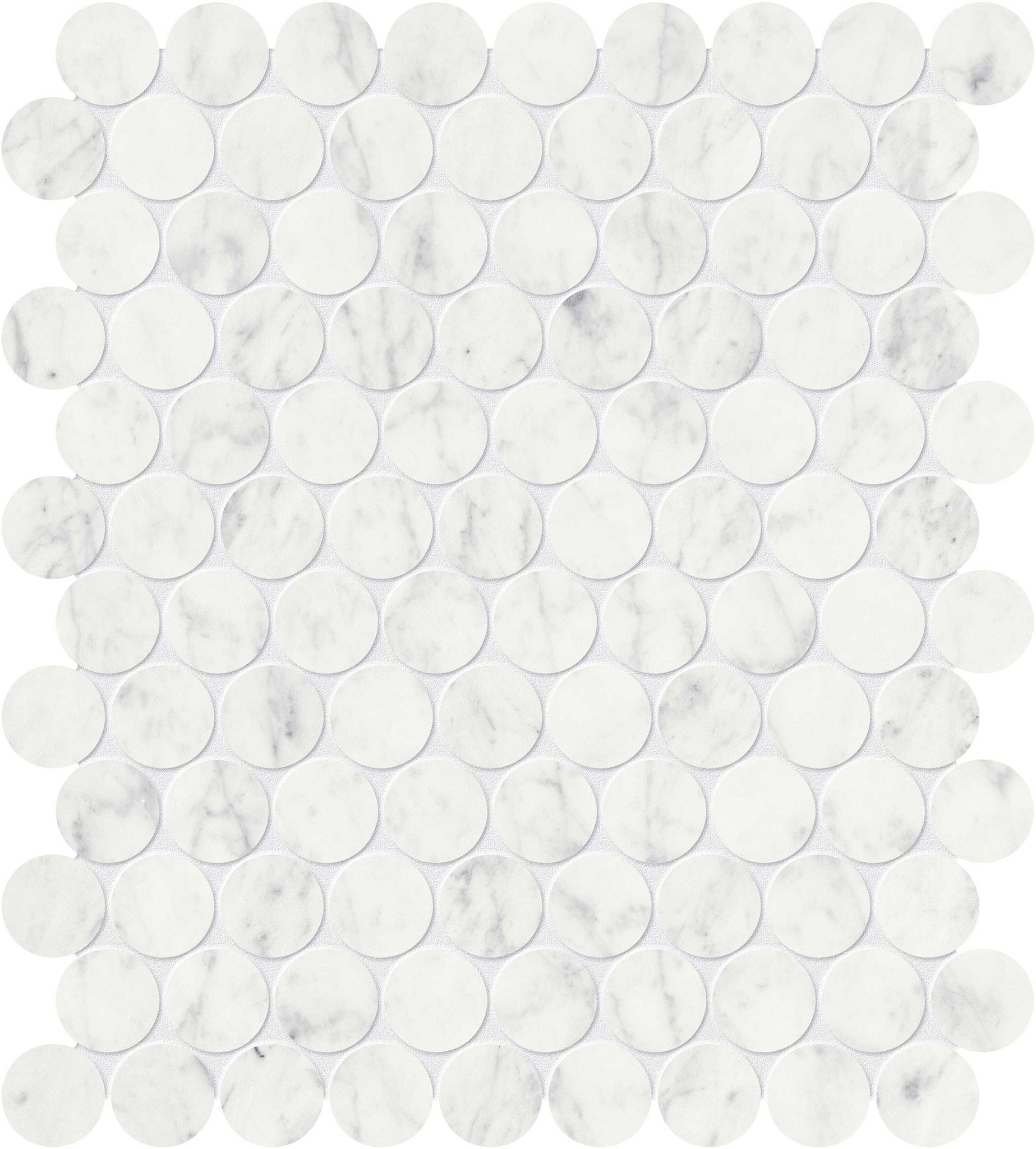Eterna Bianco 1.25 Honed Penny Round Mosaic | Matteo Kitchens