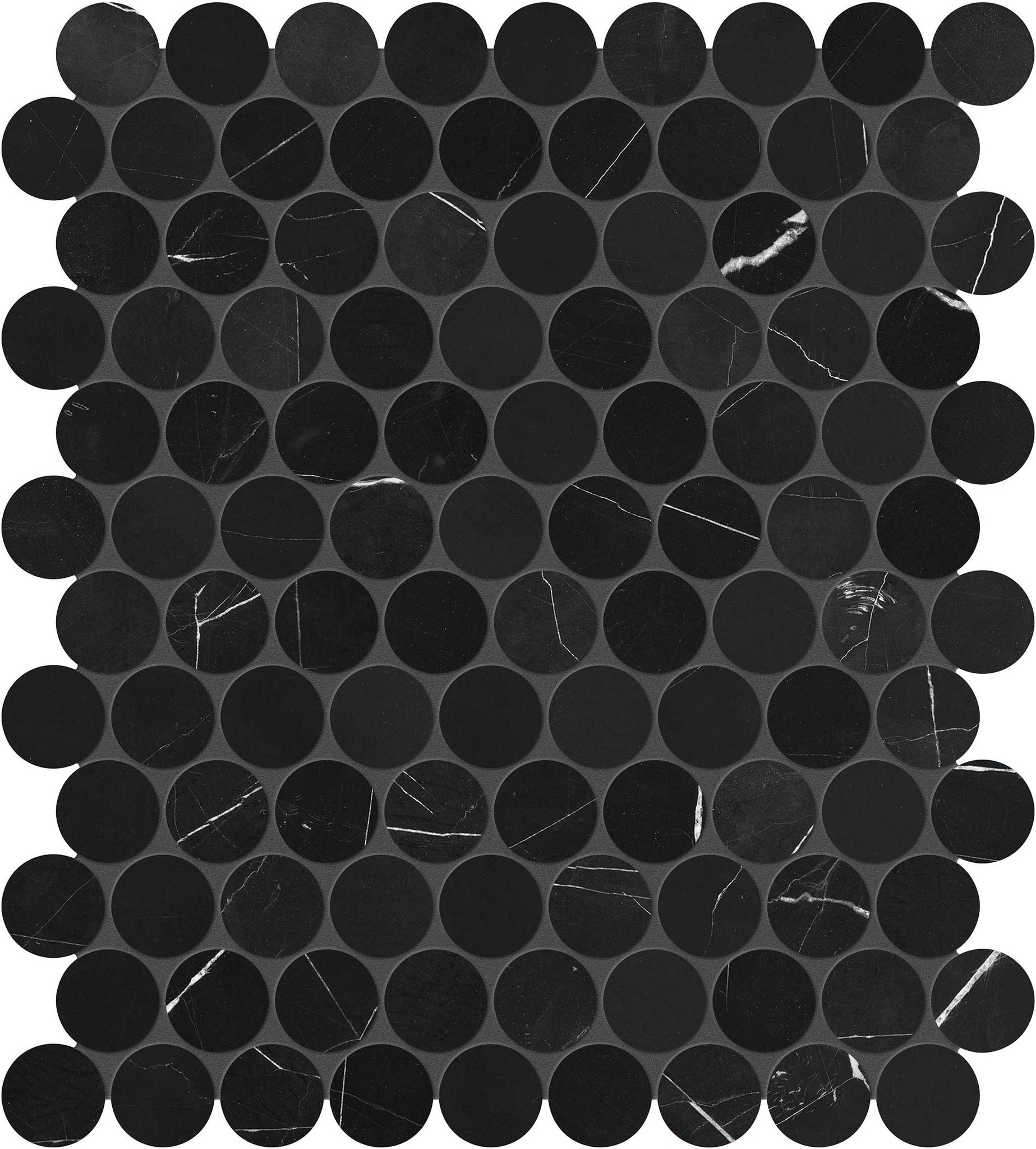 Galaxia Nero 1.25 Penny Round Mosaic | Matteo Kitchens