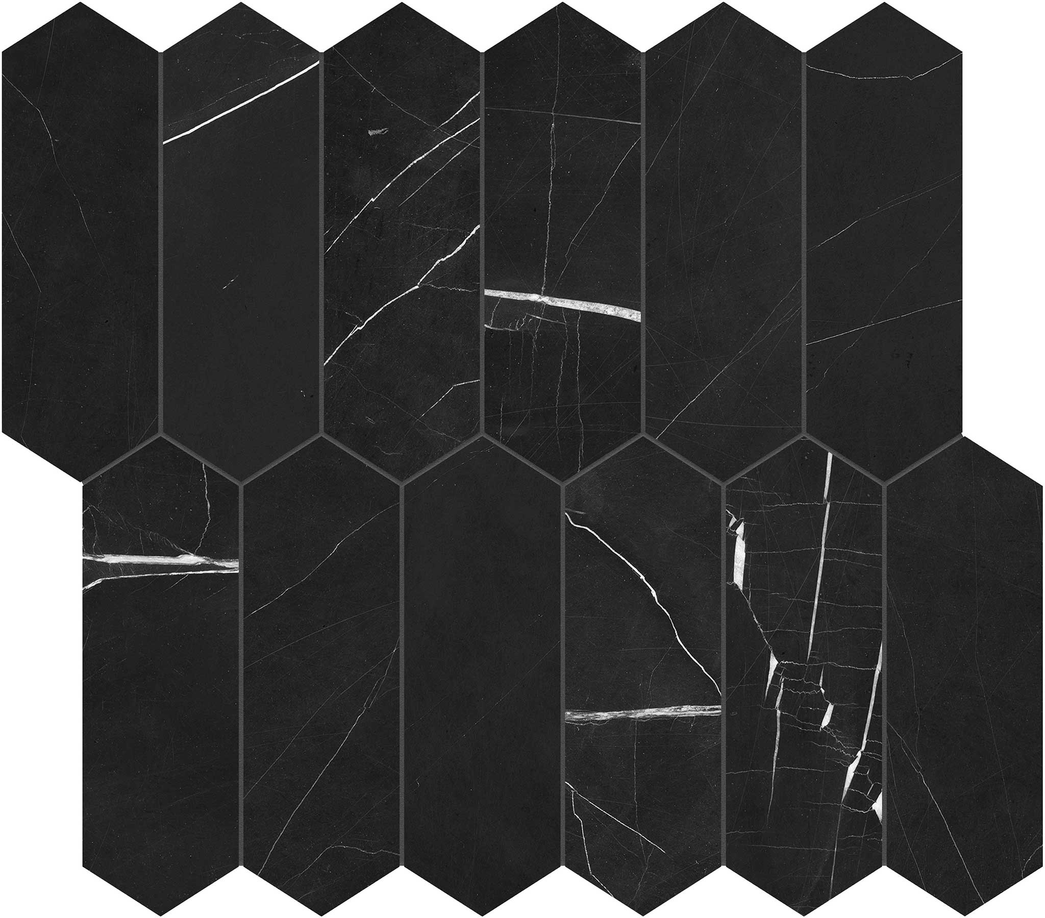 Galaxia Nero 2x6 Picket Mosaic | Matteo Kitchens