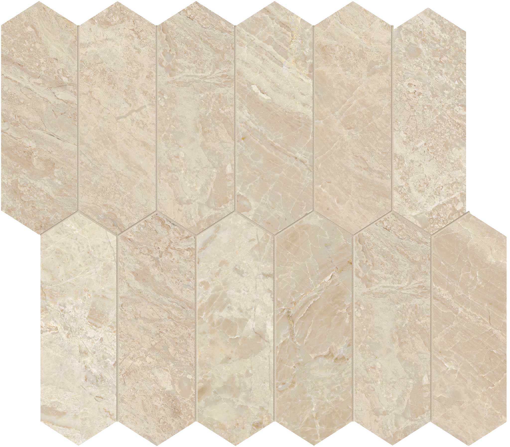 Impero Reale 2x6 Honed Picket Mosaic | Matteo Kitchens
