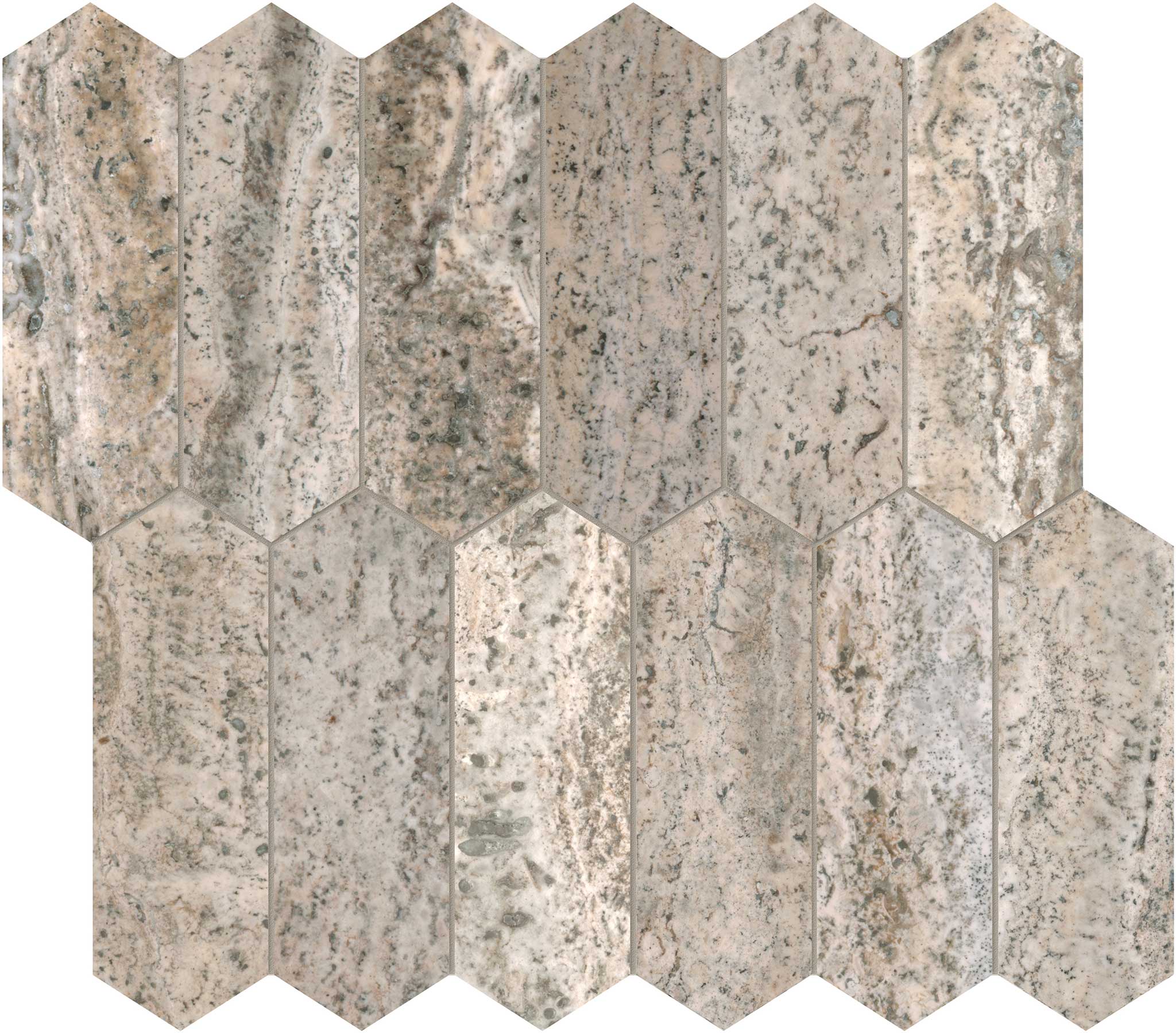 Silver Ash 2x6 Picket Mosaic | Matteo Kitchens