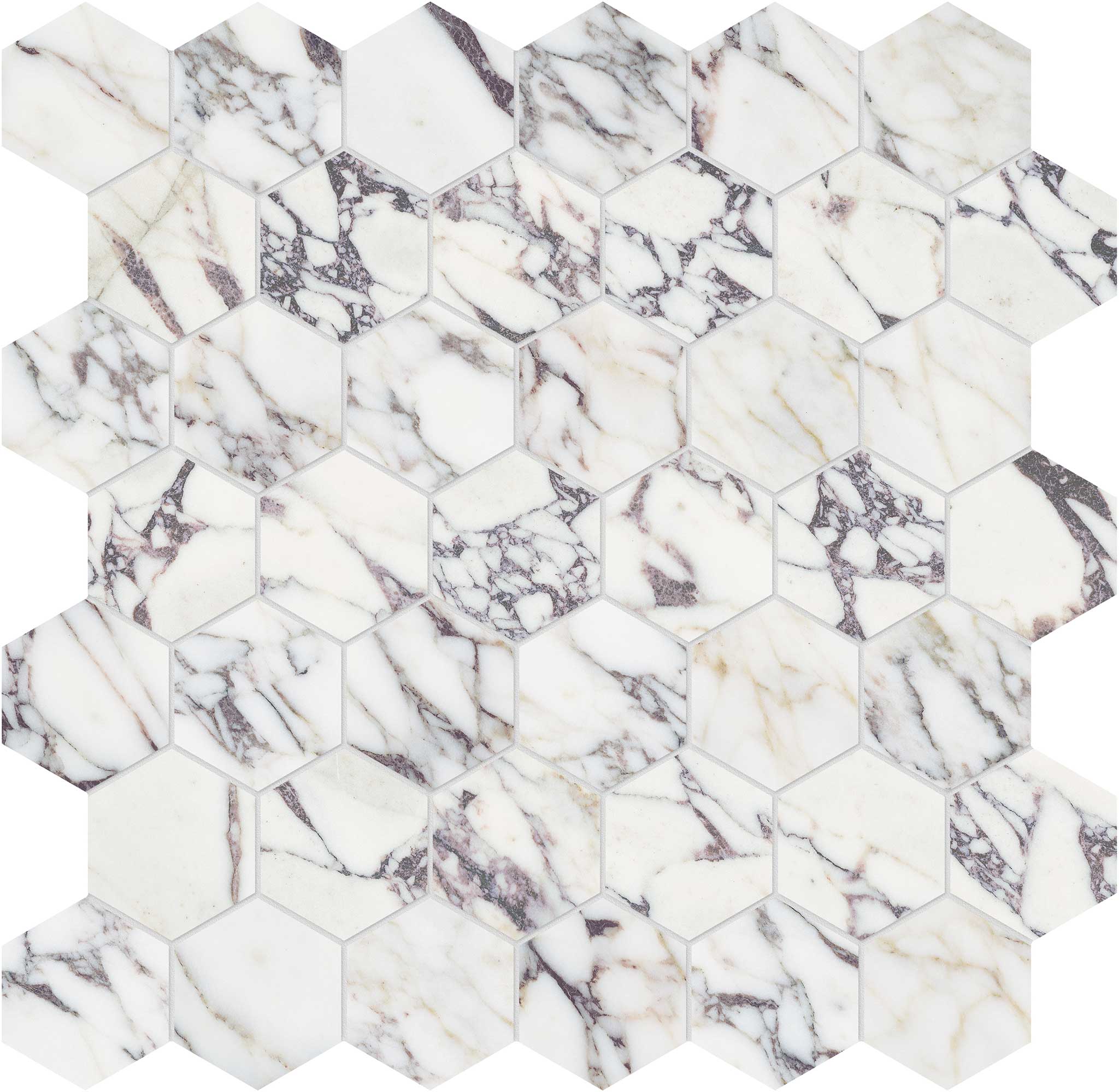 Viola Roccia 2 Hexagon Mosaic | Matteo Kitchens