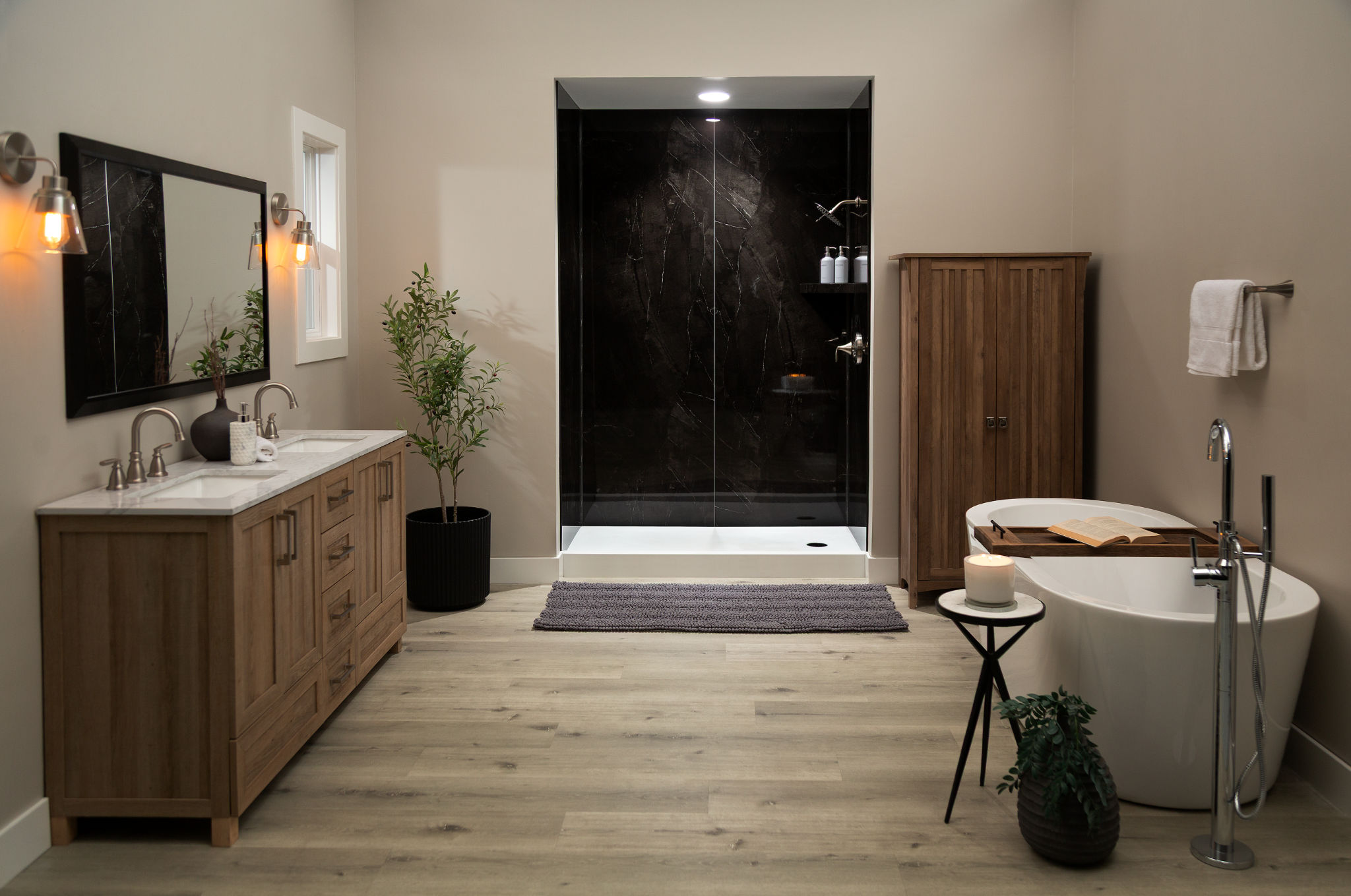 Black Ice Gloss Shower Wall Kit 36x60x94 | Matteo Kitchens