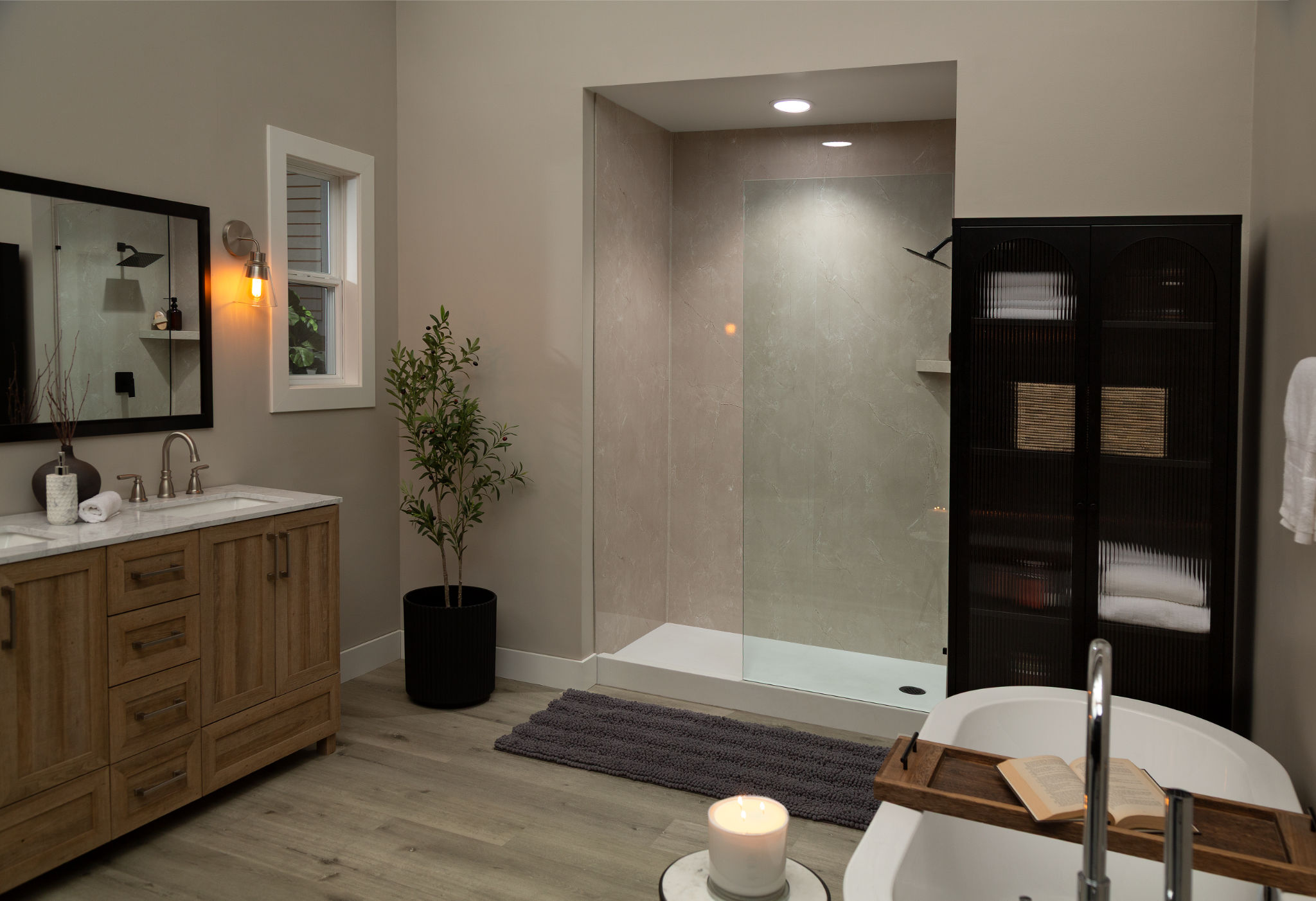 Drift Sand Gloss Shower Wall Kit 30x60x94 | Matteo Kitchens