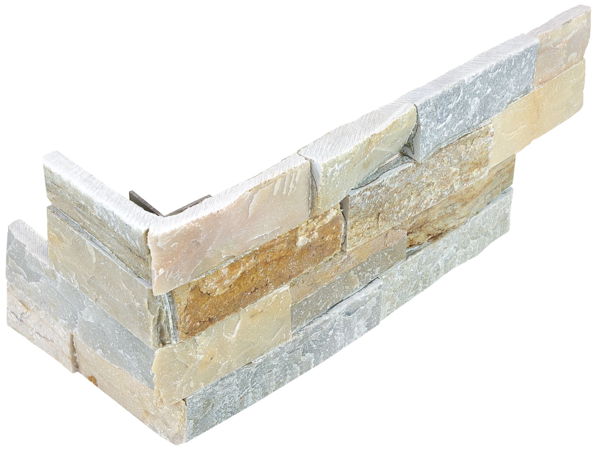 Ledger Stone 6x18 Beach Walk Assembled Corner | Matteo Kitchens