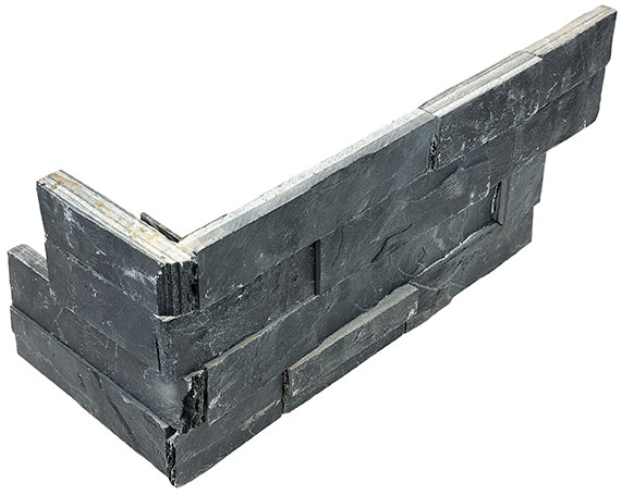 Ledger Stone 6x18 Carbon Assembled Corner | Matteo Kitchens