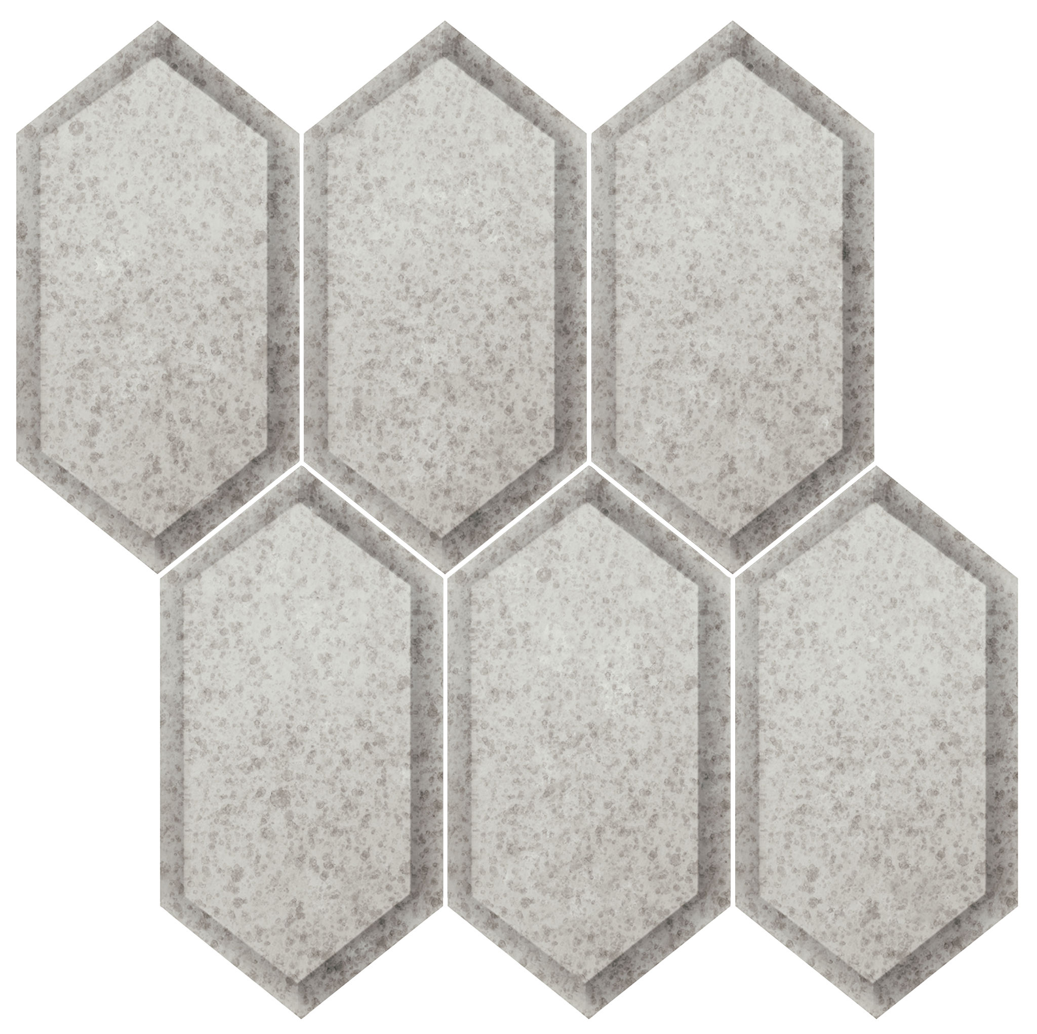 Obsidian Silver Beveled Hexagon Mosaic | Matteo Kitchens