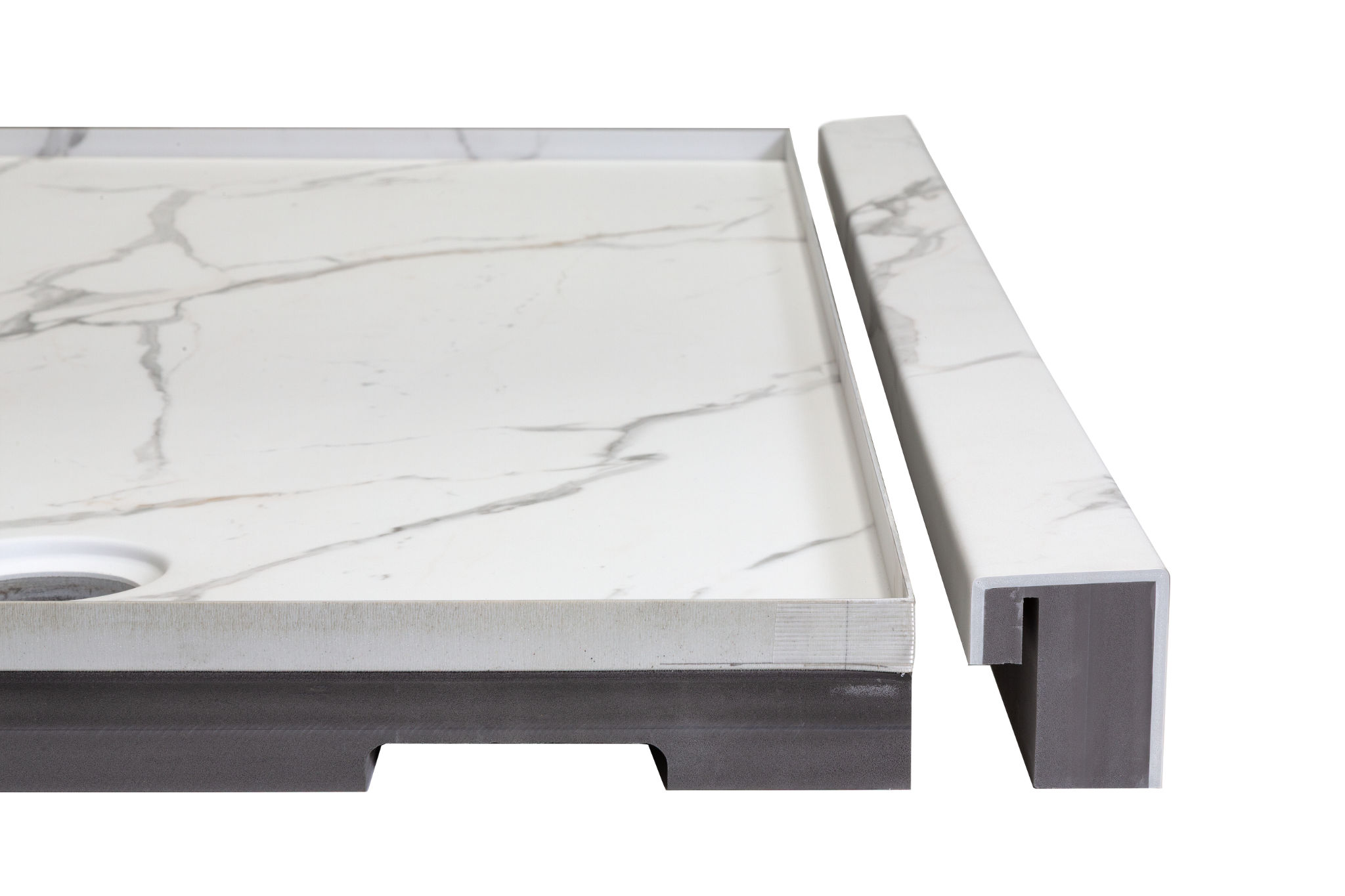 Shower Pan 36x60 Bianco Marble | Matteo Kitchens