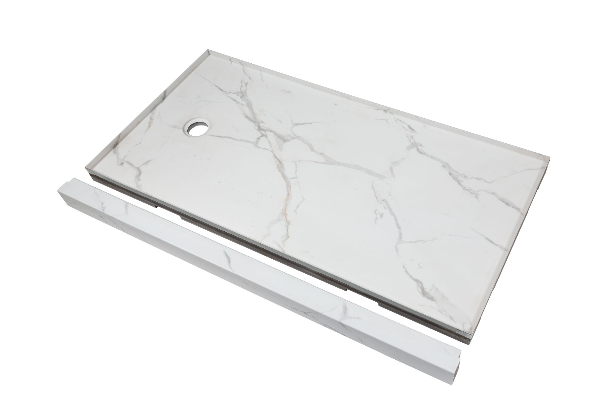 Shower Pan 36x60 Bianco Marble | Matteo Kitchens